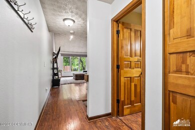 Entryway with solid wood doors