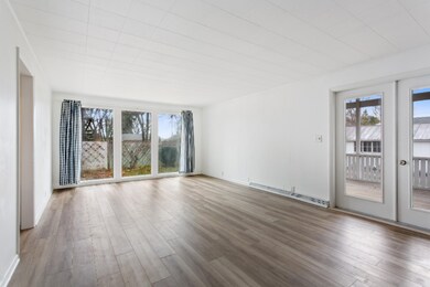 Living Room with back yard view