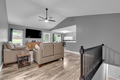 Large living room with vaulted ceiling