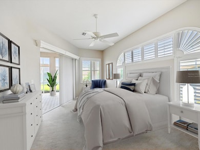 Virtually staged primary bedroom