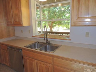 Garden window above sink overlooking backyard