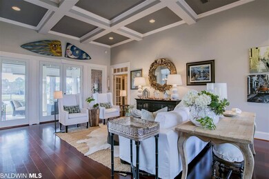 coffered ceilling, hardwood floors, amazing view