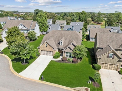 Aerial perspective of suburban area