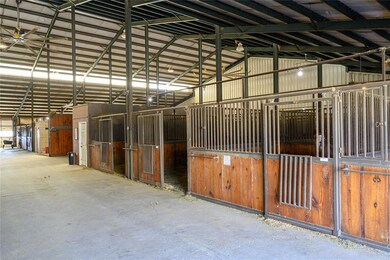 View of horse barn