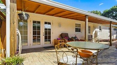 Side patio with newer pavers.