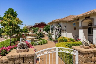 Beautiful courtyard with fountain and gorgeous plants.