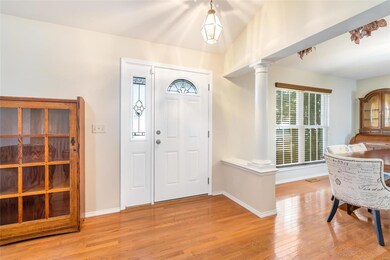 Brand new front door with dining room to the left 