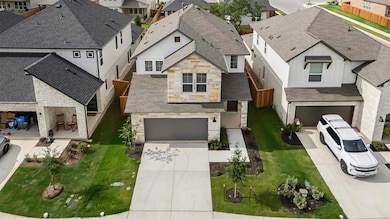 Aerial perspective of suburban area