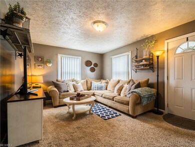 Cozy living room is freshly painted, modern farmho