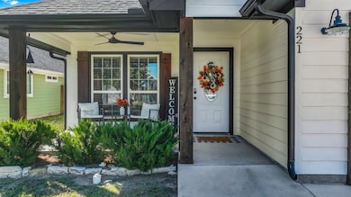 Welcoming covered front patio