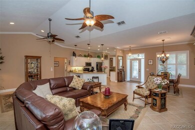 Great Room.  Freshly Painted interior-Crown Moldin