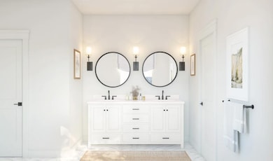 Primary bath with matte black fixtures
