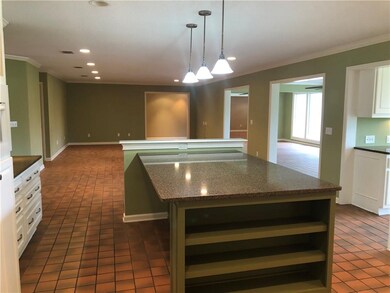 kitchen island towards dining living area