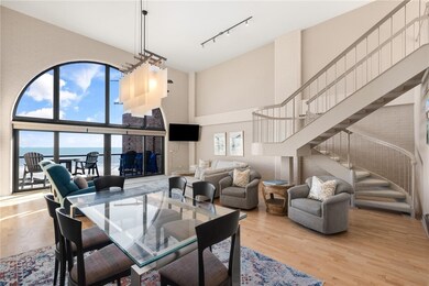 Large living & dinning room space with floor to ce