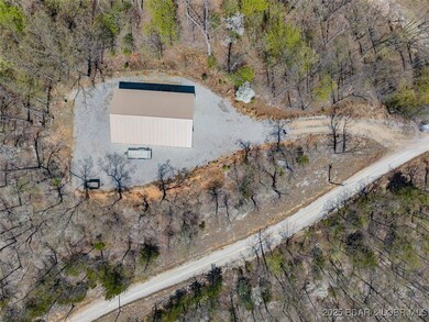 Overhead shot of the metal building showing the pr