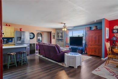 Open yet cozy living room space