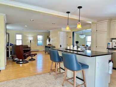 View from kitchen into the living and dining rooms