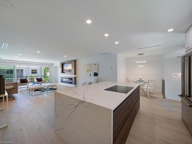 The monolithic quartz island opens to both the din