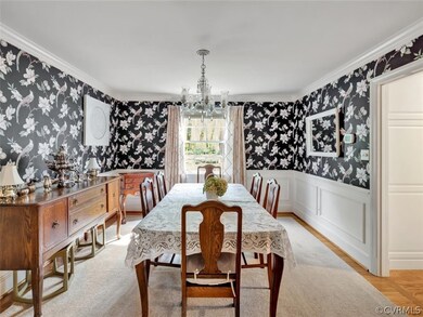  Dining room with crown, chair and picture mouldin
