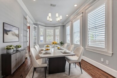 Formal dining room has been virtually staged