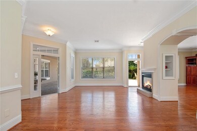 Living Room with wrap around fireplace