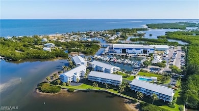 Aerial view of a nearby body of water