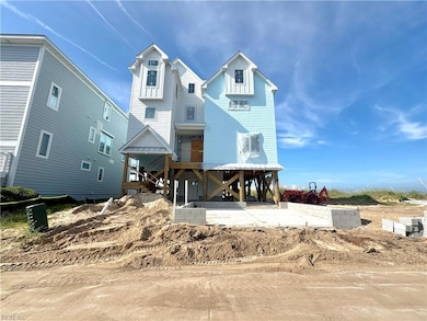 New construction home being built on neighboring lot