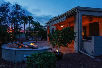 Nighttime Rear Yard and Patio 1