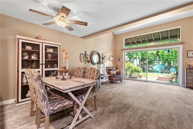 The dining room looking towards living room and patio...