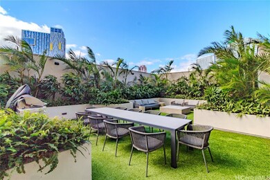Outdoor area attached to a reservable indoor party