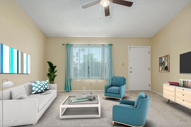 Digitally staged Family Room