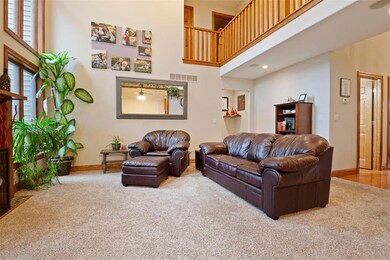 Natural light abounds in the living room. Cat walk