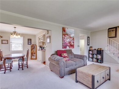 A view of the dining room from the living room.