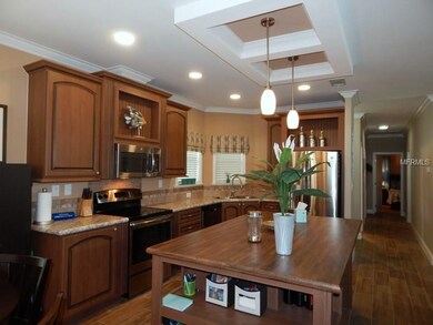 Beautiful kitchen with coffered ceiling, 42 inch c