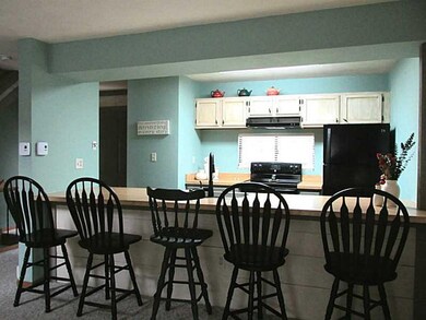 Kitchen. Fridge, oven, dishwasher, and microwave a