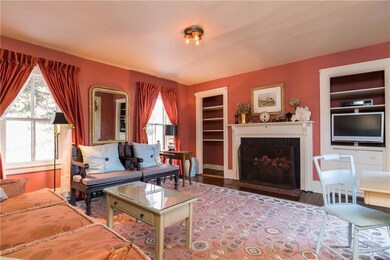 Formal living room with wood burning...