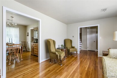 Living area with light hardwood floors