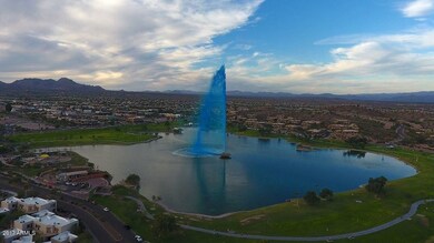 blue fountain