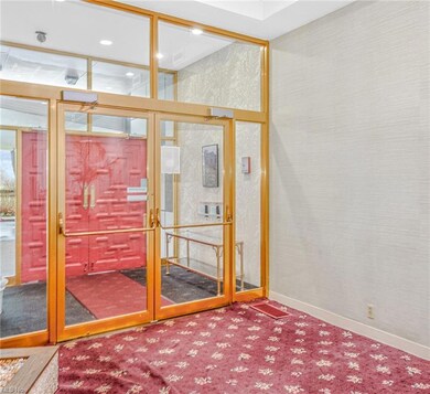 Looking towards the secured foyer area of the buil