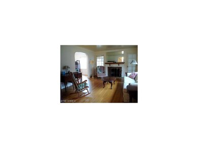 Living room with wood burning firpelace
