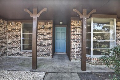 Soft blue door really pops against the rich colors