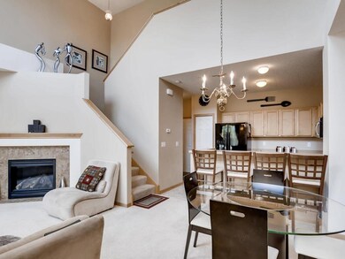Nice size dining space and living room off the kit