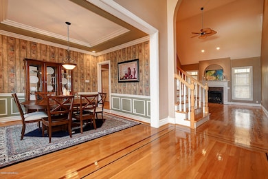 Foyer, dining room, living room