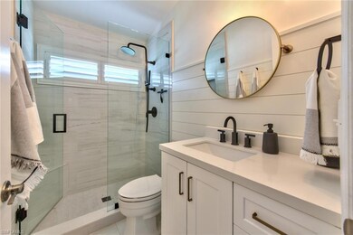 Remodeled guest bathroom.