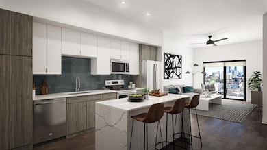 Kitchen with sink, appliances with stainless steel