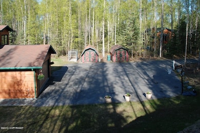 Driveway with Storage Barns