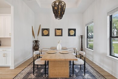 Dining space featuring light wood-type flooring, 
