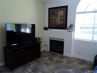 Wood burning fireplace in living room