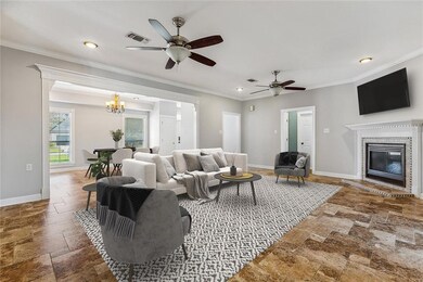 Living room virtually staged.