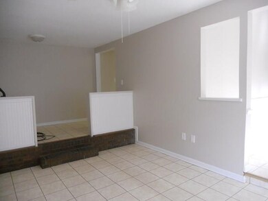 Step up to dining area